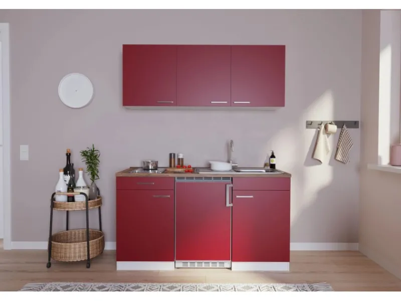 Outlet Küchenzeile KB150WRC 150 cm -Weiß Winkelküchen|Pantryküchen