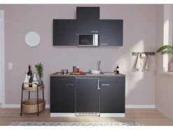 Best Küchenzeile KB150WSMIC 150 cm -Weiß Winkelküchen|Pantryküchen