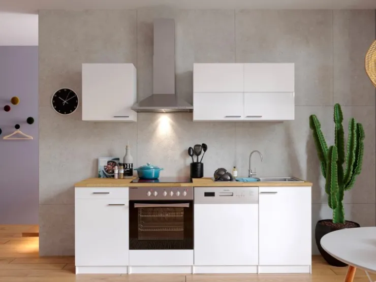 Sale Respekta Küchenzeile KB220WWC 220 cm Weiß