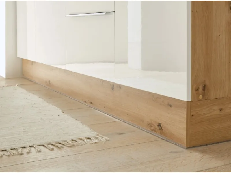 Clearance Küchenzeile Marleen 310 cm Artisan-Eiche Weiß Hochglanz Winkel Winkelküchen|Besteckkästen