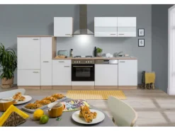 Sale Küchenzeile ohne E-Geräte 310 cm -Eiche Sägerau Einbauküchen