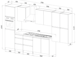 Discount Respekta Premium Respekta Küchenzeile ohne E-Geräte 370 cm Grifflos -Eiche Sägerau Weiß Matt