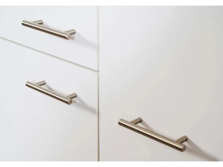 Discount Küchenzeile ohne E-Geräte 280 cm Weiß Seidengl.-Eiche York Einbauküchen|Küchenschränke