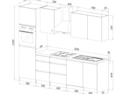 Discount Respekta Premium Respekta Küchenzeile ohne E-Geräte 280 cm Grifflos -Weiß Schwarz Hochglanz