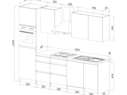 Discount Respekta Küchenzeile ohne E-Geräte 280 cm Grifflos -Weiß Einbauküchen|Kühlschränke