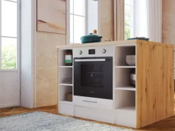 Outlet Respekta Landhaus Winkelküche/ Inselküche Anton 280 x 172 cm Lärche Weiß