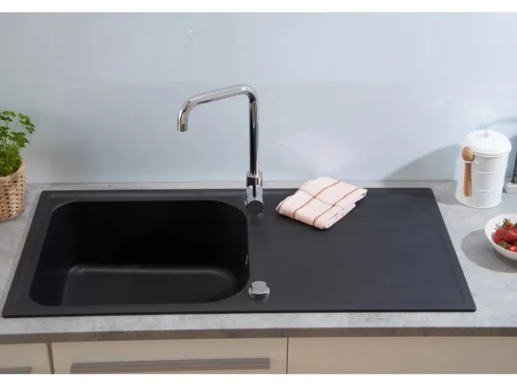 Sale Massivgranit-Einbauspüle Orlando 86 cm x 50 cm Granitspülen