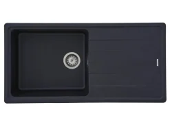 Respekta Granitspülen< Massivgranit-Einbauspüle Columbia 100 cm x 50 cm Schwarz