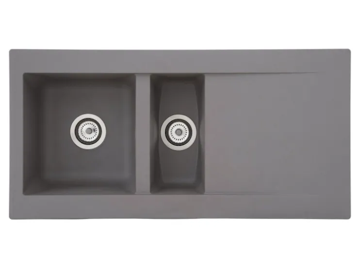 Respekta Granitspülen<Mineralite Einbauspüle Denver 100 x 50 cm Betongrau