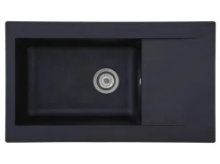 New Respekta Mineralite Einbauspüle Denver 86 x 50 cm Schwarz