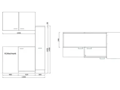 Clearance Respekta Miniküche MK130WOS 130 cm Weiß