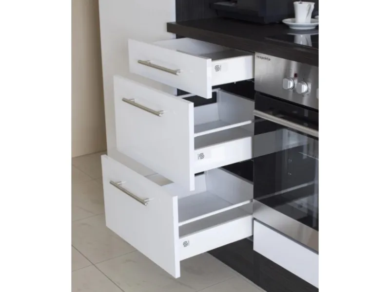 Sale Inselküche 280 cm -Weiß Inselhauben|Kücheninseln