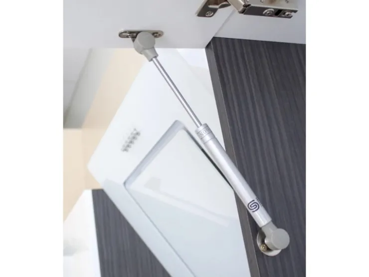 Clearance Respekta Premium Inselküche 280 cm -Eiche Grau Grau Hochglanz
