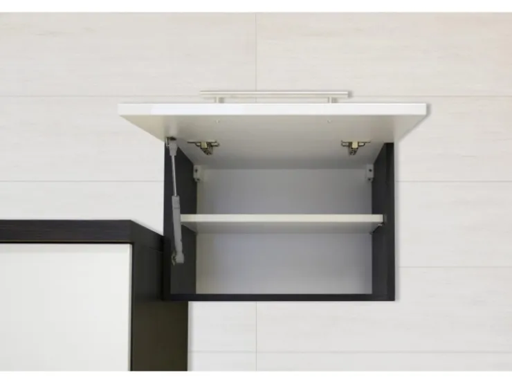 Clearance Respekta Premium Inselküche 280 cm -Eiche Grau Grau Hochglanz
