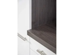 Respekta Premium Kochfelder|Kühlschränke<Küchenzeile 270 cm -Eiche Grau Schwarz Hochglanz