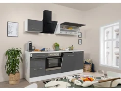 Clearance Küchenzeile 220 cm -Weiß Herde|Kochfelder
