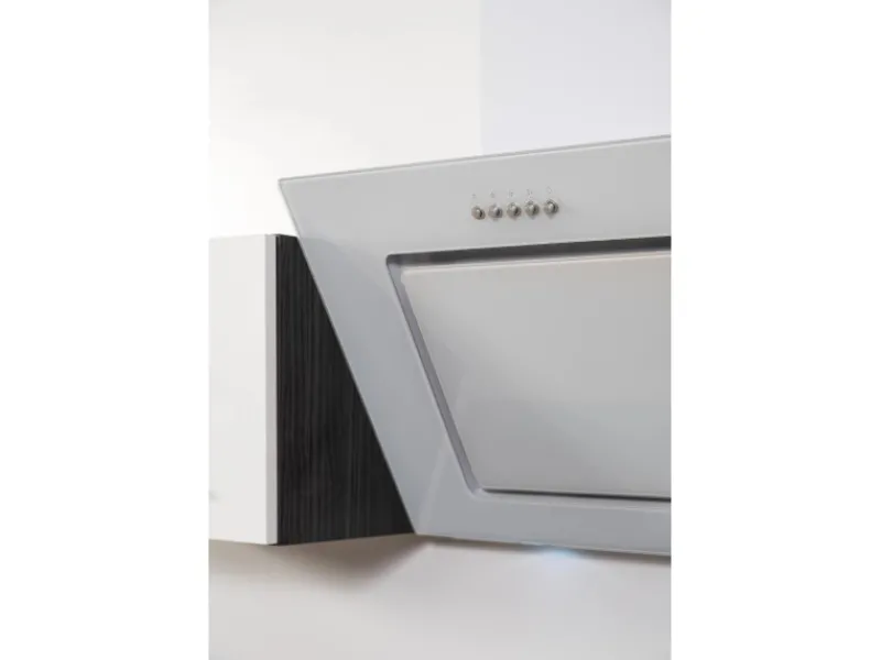 Discount Küchenzeile 250 cm Weiß Hochglanz-Eiche Grau Kochfelder