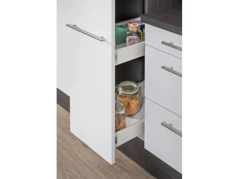 Clearance Küchenzeile 240 cm -Weiß Einbauküchen