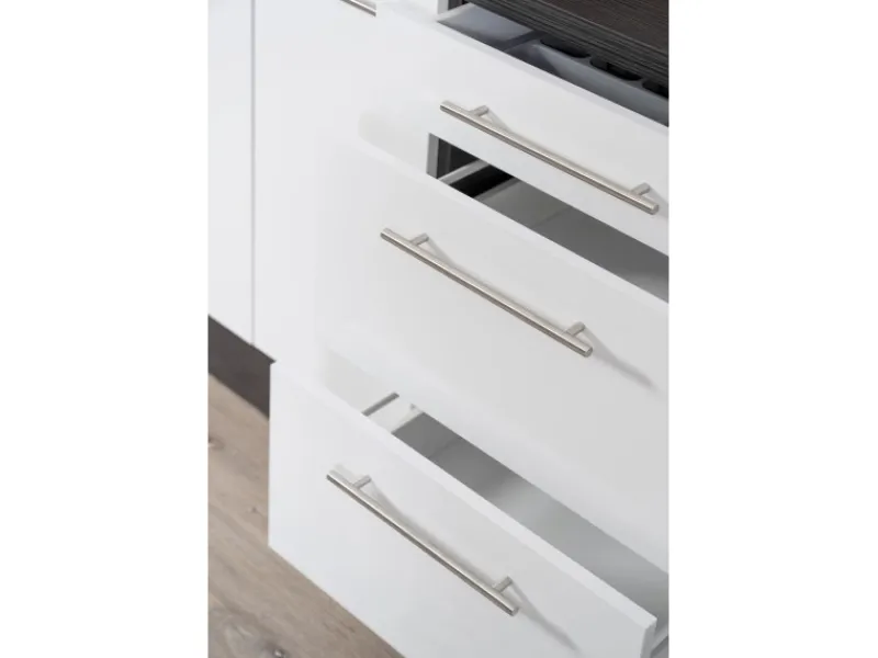 Clearance Küchenzeile 240 cm -Weiß Einbauküchen