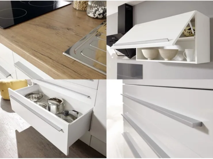 Respekta Premium Winkelküchen|Einbauküchen<Küchenzeile BERP290HWGC 290 cm -Weiß Grau Hochglanz