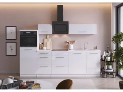 Sale Respekta Premium Küchenzeile RP280HWW42060BS 280 cm Hochglanz Weiß