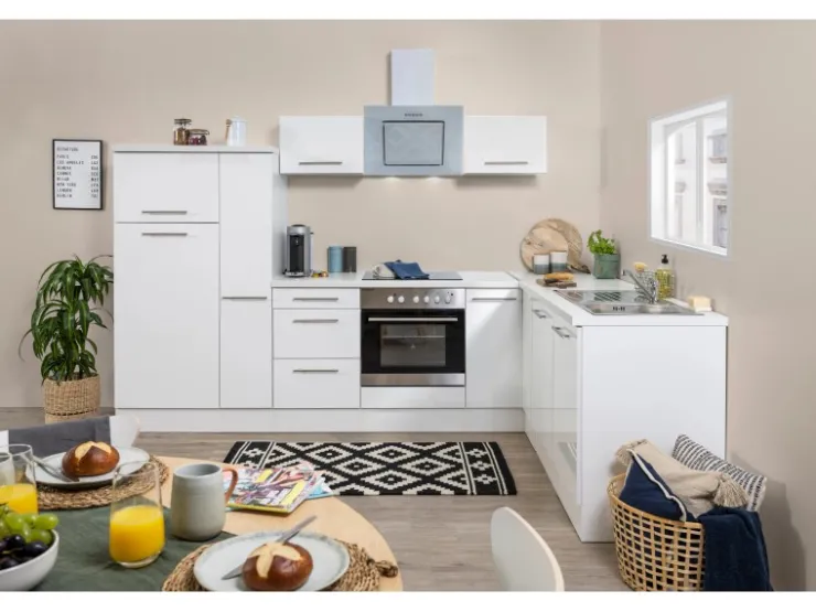 Discount Respekta Premium Winkelküche RP290WWC 290 x 200 cm Weiß Hochglanz-Weiß