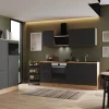 Selection Küchenzeile Elisabeth RS340AGH 340 cm Grau-Artisan Eiche Nb. Kühlschränke