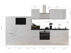 Best Respekta Selection Küchenzeile Elisabeth RS370AGH 370 cm Grau-Artisan Eiche Nb.
