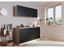 Sale Singleküche Luis 150 cm -Eiche sägerau Single-Küchen|Pantryküchen