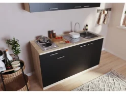 Sale Singleküche Luis 150 cm -Eiche sägerau Single-Küchen|Pantryküchen