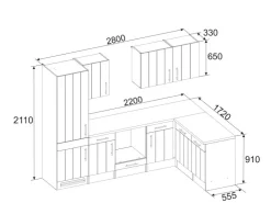 Online Respekta Premium Respekta Winkelküche Anton 280 x 172 cm Landhaus Lärche Weiß Nachbildung