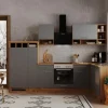 Best Winkelküche BEKBL310EGC 310 x 172 cm Grau-Wildeiche Nachbildung Winkelküchen|Herde