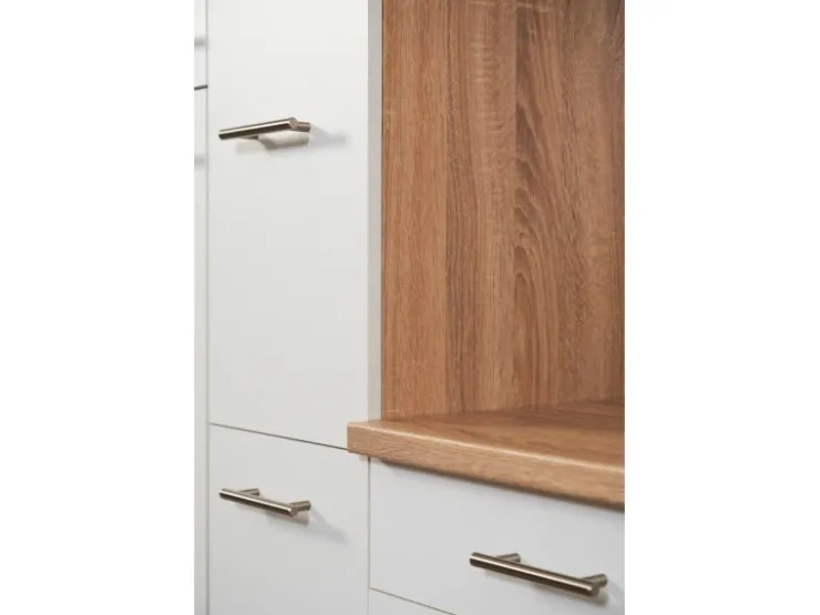 Respekta Winkelküchen|Kühlschränke<Winkelküche KBL310ESWS 310 cm -Eiche Sonoma Sägerau Nachbildung Weiß