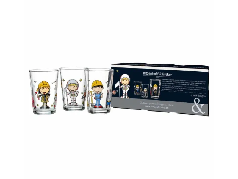 New Berufe Kinderbecher Set Jungen 3-teilig Geschirr