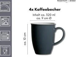 Outlet Doppio Kaffeebecher 320 ml 4er Set Geschirr