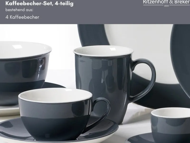 Outlet Doppio Kaffeebecher 320 ml 4er Set Geschirr