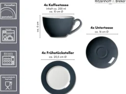 Discount Doppio Kaffeeservice 12-teilig Geschirr