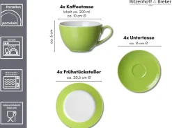 Ritzenhoff & Breker Geschirr<Doppio Kaffeeservice 12-teilig Grün