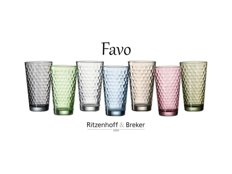 Hot Favo Longdrinkgläser 400 ml 6er Set Geschirr