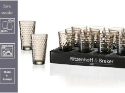 Ritzenhoff & Breker Geschirr<Favo Longdrinkgläser 400 ml 12er Set Braun