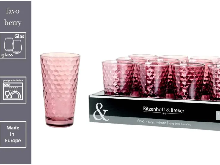 Ritzenhoff & Breker Geschirr<Favo Longdrinkgläser 400 ml 6er Set Berry