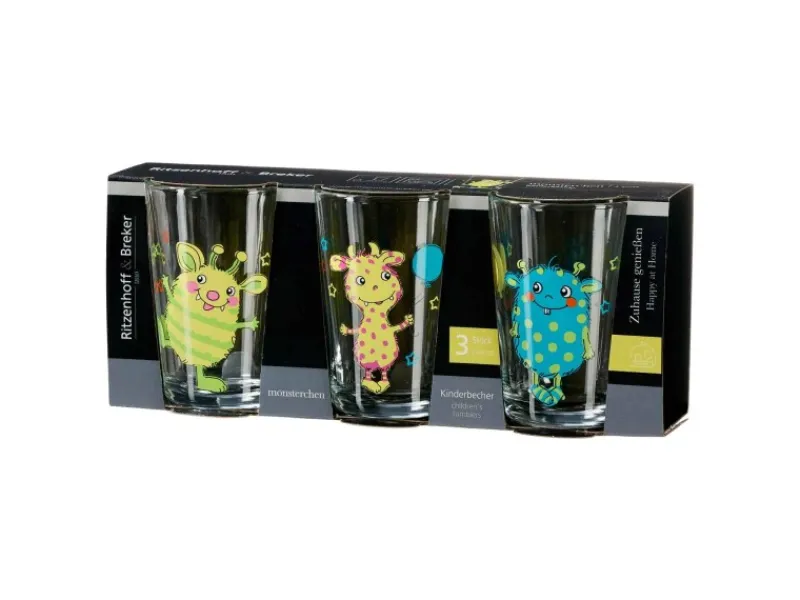 Monsterchen Kinderbecher Set 3-teilig Geschirr