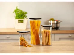 Best Rotho Dose Loft Premium Quadratisch 2 l Transparent-Schwarz