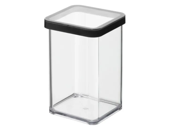 Best Rotho Dose Loft Premium Quadratisch 1 l Transparent-Schwarz