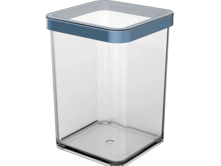Rotho Vorratsdosen|Vorratsbehälter<Dose Loft Premium Quadratisch 1 l Transparent Horizontblau