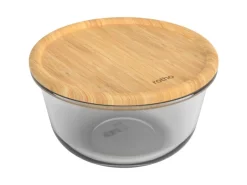 Online Kühlschrankdose Nala mit Bambusdeckel Glas Rund 2 l Vorratsdosen