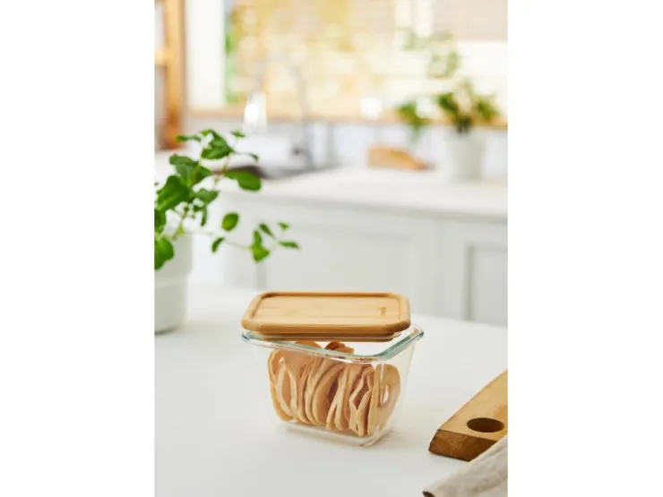 Best Rotho Kühlschrankdose Nala mit Bambusdeckel Glas 0,75 l