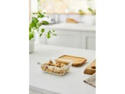 Best Rotho Kühlschrankdose Nala mit Bambusdeckel Glas 0,38 l