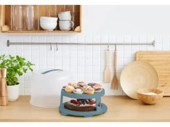 Rotho Küchenhelfer<Tortenglocke mit Trays Fresh XL 26 cm Horizontblau