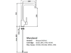 Discount Sanicomfort Küchenarmatur Maryland Edelstahl gebürstet mit Schwenkarm